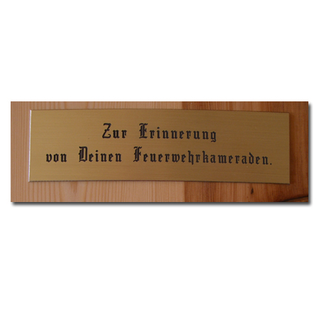 GEDENKSCHILD 120x60mm Alu schwarz Grabschild Türschild mit WUNSCHGRAVUR 